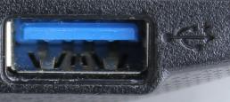 USB 3.0 ports have a blue tab inside.